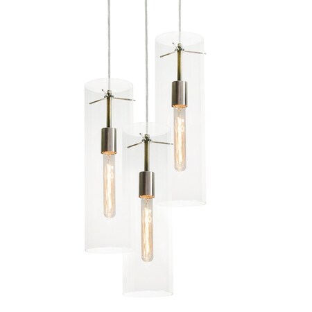 Afx View 3 Light Round Pendant - Clear Shades VIP05MBSNCLRND3